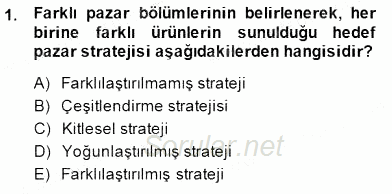 Tüketici Davranışları 2014 - 2015 Dönem Sonu Sınavı 1.Soru