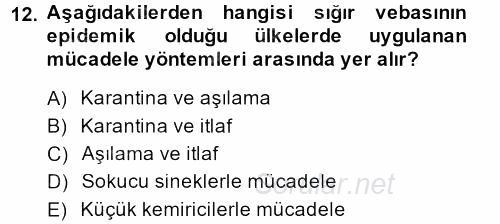 Viroloji 2014 - 2015 Dönem Sonu Sınavı 12.Soru