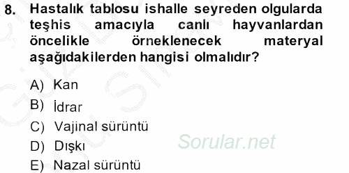 Viroloji 2014 - 2015 Dönem Sonu Sınavı 8.Soru