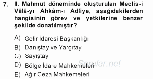 Temel İnsan Hakları Bilgisi 2 2013 - 2014 Dönem Sonu Sınavı 7.Soru