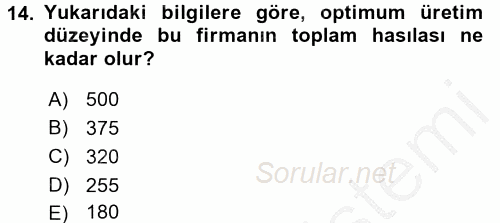 Matematiksel İktisat 2016 - 2017 3 Ders Sınavı 14.Soru