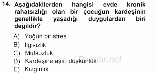 Aile İçi Uyumlu Etkileşim 2012 - 2013 Dönem Sonu Sınavı 14.Soru