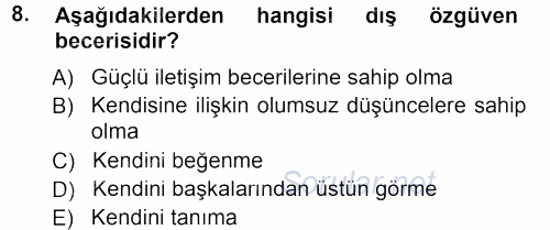 Aile İçi Uyumlu Etkileşim 2012 - 2013 Dönem Sonu Sınavı 8.Soru