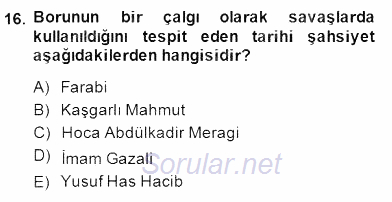 Türkiye´nin Kültürel Mirası 2 2014 - 2015 Dönem Sonu Sınavı 16.Soru
