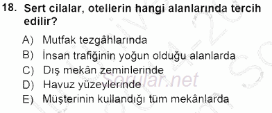Otel İşletmelerinde Konaklama Hizmetleri 2014 - 2015 Dönem Sonu Sınavı 18.Soru