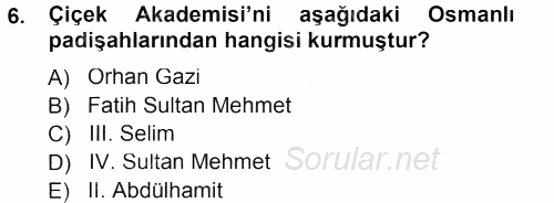 Bahçe Tarımı 2 2012 - 2013 Dönem Sonu Sınavı 6.Soru