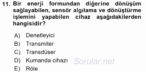 Örtü Altı Üretim Sistemleri 2015 - 2016 Tek Ders Sınavı 11.Soru