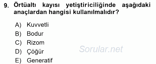Örtü Altı Üretim Sistemleri 2015 - 2016 Tek Ders Sınavı 9.Soru