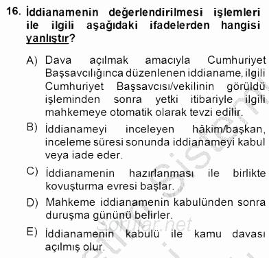 Ulusal Yargı Ağı Projesi 1 2014 - 2015 Dönem Sonu Sınavı 16.Soru