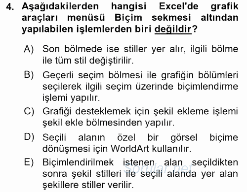 İşlem Tabloları 2017 - 2018 Dönem Sonu Sınavı 4.Soru