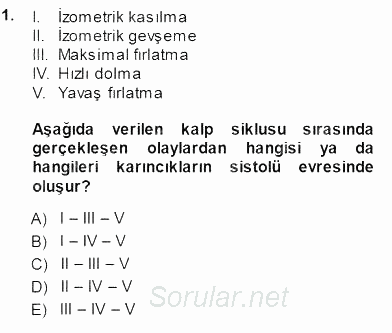 Temel Veteriner Fizyoloji 2013 - 2014 Dönem Sonu Sınavı 1.Soru