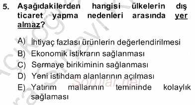 Dış Ticaret İşlemlerinin Muhasebeleştirilmesi 2013 - 2014 Ara Sınavı 5.Soru