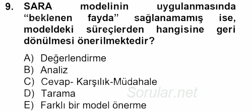 Suç Önleme Modelleri 2012 - 2013 Dönem Sonu Sınavı 9.Soru