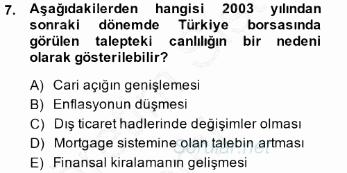 Finansal Yönetim 1 2014 - 2015 Ara Sınavı 7.Soru