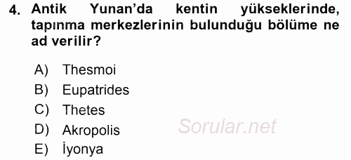 Siyasi Düşünceler Tarihi 2015 - 2016 Ara Sınavı 4.Soru