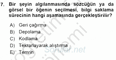 Tüketici Davranışları 2015 - 2016 Ara Sınavı 7.Soru