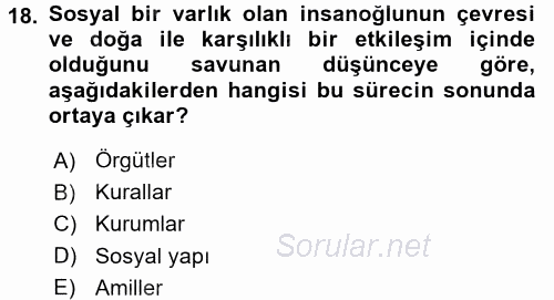 Uluslararası İlişkiler Kuramları 2 2017 - 2018 Ara Sınavı 18.Soru
