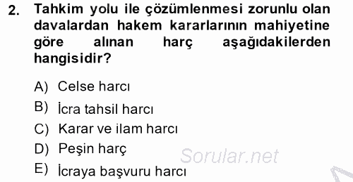 Özel Vergi Hukuku 2 2013 - 2014 Dönem Sonu Sınavı 2.Soru