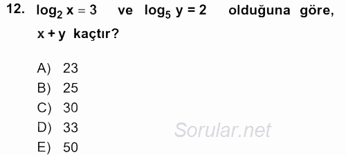 Matematik 1 2015 - 2016 Ara Sınavı 12.Soru