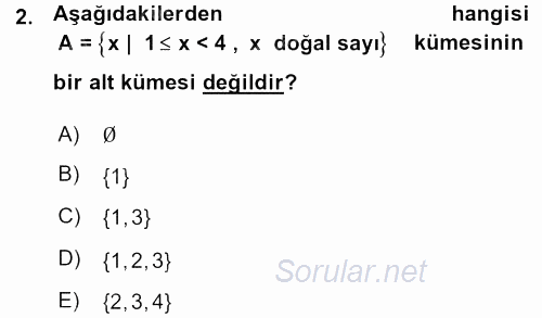 Matematik 1 2015 - 2016 Ara Sınavı 2.Soru