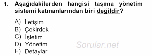 Lojistikte Teknoloji Kullanımı 2012 - 2013 Ara Sınavı 1.Soru