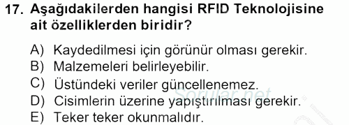 Lojistikte Teknoloji Kullanımı 2012 - 2013 Ara Sınavı 17.Soru