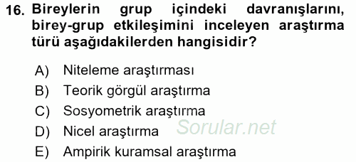 Verimlilik Yönetimi 2017 - 2018 Dönem Sonu Sınavı 16.Soru