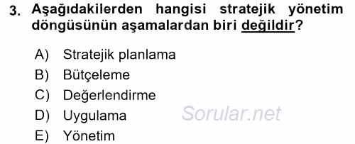 Kamu Mali Yönetimi 2017 - 2018 3 Ders Sınavı 3.Soru