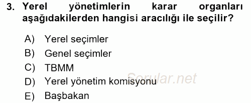 Kent Sosyolojisi 2015 - 2016 Tek Ders Sınavı 3.Soru