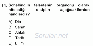 Modern Felsefe 2 2013 - 2014 Ara Sınavı 14.Soru