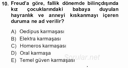 İş ve Yaşamda Motivasyon 2014 - 2015 Ara Sınavı 10.Soru