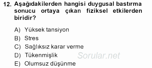 İş ve Yaşamda Motivasyon 2014 - 2015 Ara Sınavı 12.Soru