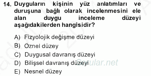 İş ve Yaşamda Motivasyon 2014 - 2015 Ara Sınavı 14.Soru