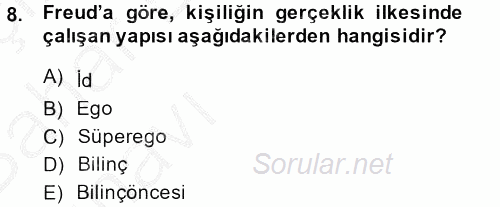 İş ve Yaşamda Motivasyon 2014 - 2015 Ara Sınavı 8.Soru