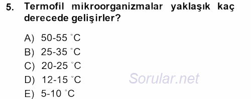 Gıda Bilimi ve Teknolojisi 2013 - 2014 Ara Sınavı 5.Soru