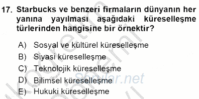 İktisadi Kalkınma 2015 - 2016 Dönem Sonu Sınavı 17.Soru