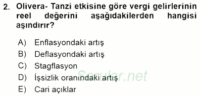 İktisadi Kalkınma 2015 - 2016 Dönem Sonu Sınavı 2.Soru