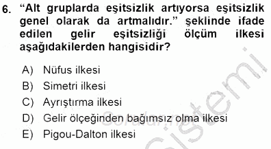 İktisadi Kalkınma 2015 - 2016 Dönem Sonu Sınavı 6.Soru