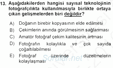 Fotoğraf Tarihi 2015 - 2016 Dönem Sonu Sınavı 13.Soru
