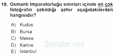 Fotoğraf Tarihi 2015 - 2016 Dönem Sonu Sınavı 19.Soru