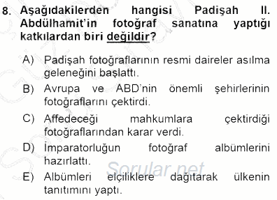 Fotoğraf Tarihi 2015 - 2016 Dönem Sonu Sınavı 8.Soru