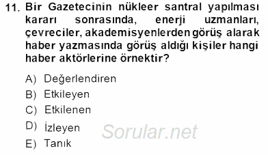 Haber Toplama Teknikleri 2014 - 2015 Ara Sınavı 11.Soru