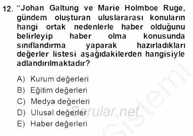 Haber Toplama Teknikleri 2014 - 2015 Ara Sınavı 12.Soru