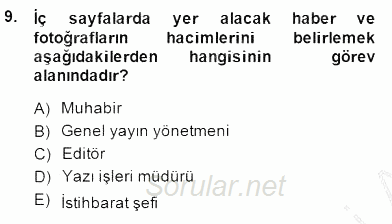 Haber Toplama Teknikleri 2014 - 2015 Ara Sınavı 9.Soru