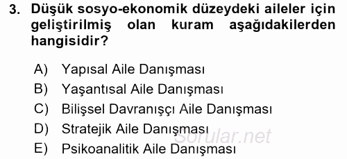 Anne Baba Eğitimi 2017 - 2018 Dönem Sonu Sınavı 3.Soru