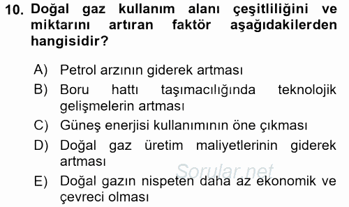 Ulaştırma Sistemleri 2017 - 2018 3 Ders Sınavı 10.Soru