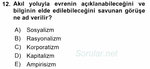 Kamu Yönetimi 2017 - 2018 3 Ders Sınavı 12.Soru