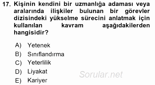 Kamu Yönetimi 2017 - 2018 3 Ders Sınavı 17.Soru