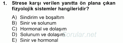Çatışma ve Stres Yönetimi 2 2012 - 2013 Ara Sınavı 1.Soru