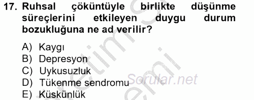 Çatışma ve Stres Yönetimi 2 2012 - 2013 Ara Sınavı 17.Soru